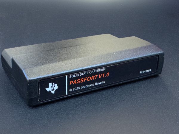 PASSFORT V1.0 - Solid State Cartridge - Original TI shell - PASSFORT label